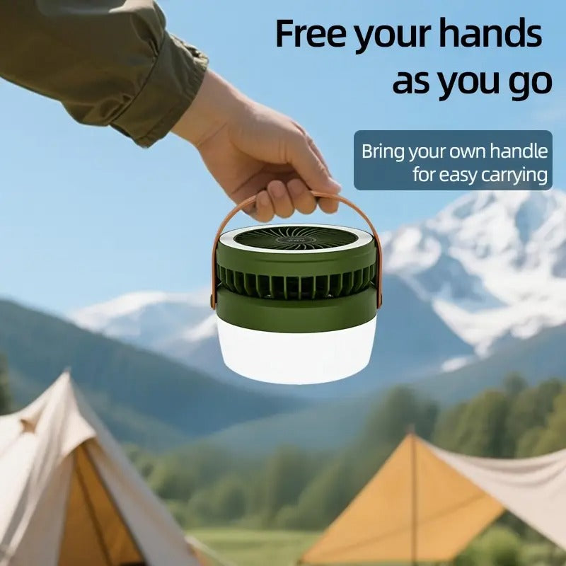 Solar Camping Fan with LED Light