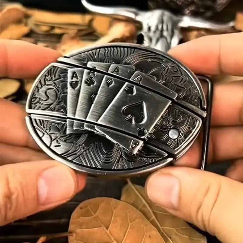 Metal Oval Cowboys Belt Buckle