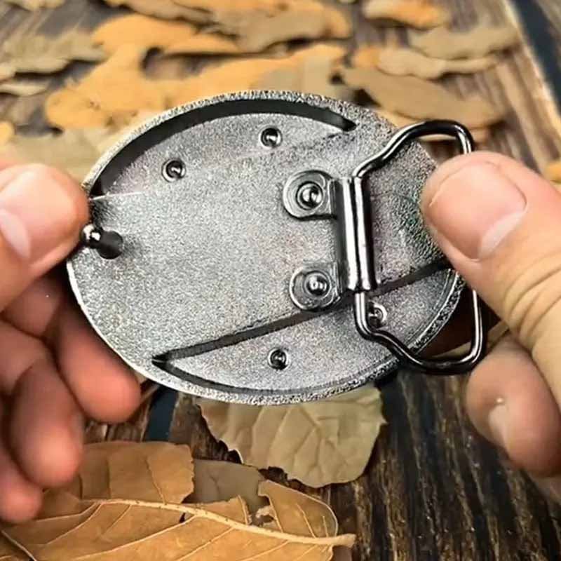 Metal Oval Cowboys Belt Buckle