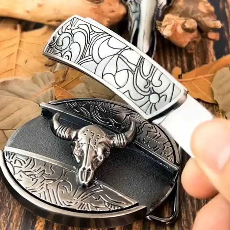 Metal Oval Cowboys Belt Buckle