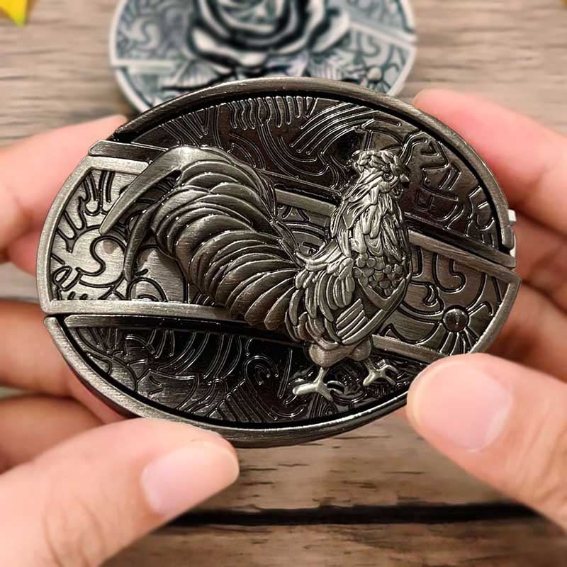 Metal Oval Cowboys Belt Buckle