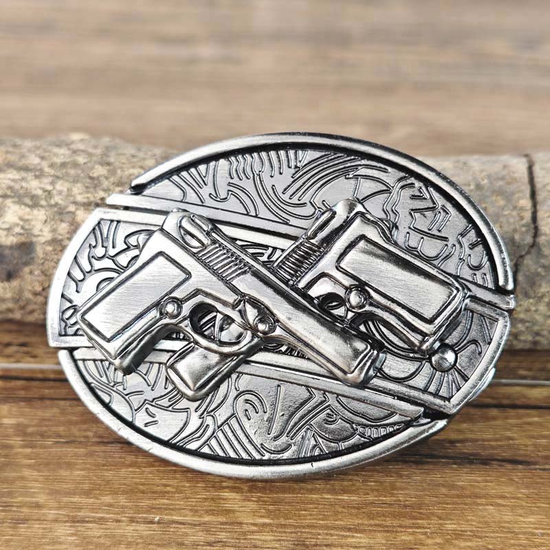 Metal Oval Cowboys Belt Buckle